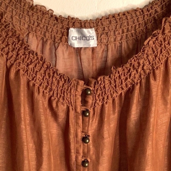 CHICO’S Copper Lightweight Semi-Sheer Top - Picture 8 of 8